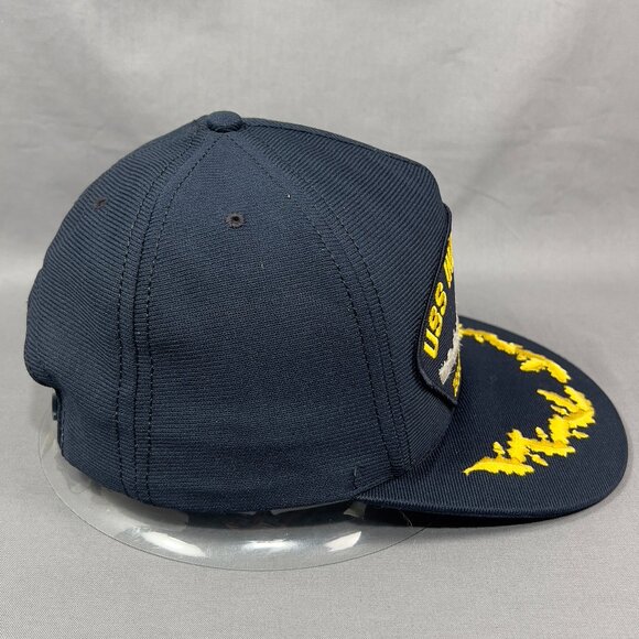 Vtg USS Indianapolis Snapback Hat Navy Battleship Military Scramble Eggs Mens - Picture 5 of 16